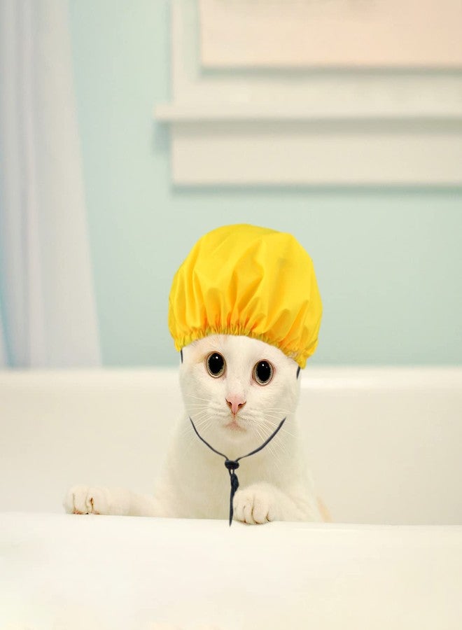 vomvomp Cat Shower Caps Bath Cap Waterproof Shower Hat for Washing Bathing Raining Cats Ear Prevention Cover Guard - Image 4